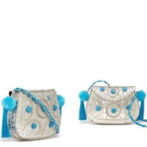 SHIRALEAH Turqoise Mala Clutch NEW
